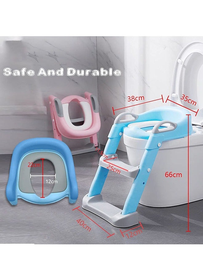 MIXDE Potty Training Seat with Step Stool Ladder,Potty Training Toilet for Kids Boys Girls, Toddlers-Comfortable Safe Potty Seat with Anti-Slip Pads (Pink) - Image 4