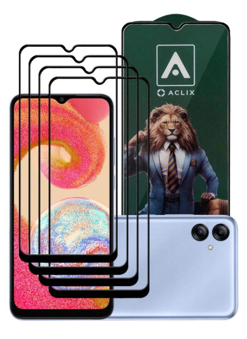 ACLIX 4 Pieces Antistatic ESD Dustproof Premium Quality High Definition Tempered Glass Screen Protector Designed For Samsung Galaxy A04e - Image 1