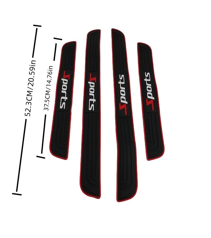 4pcs Car Door Sill Protector Black Scuff Plate Cover Sleek Waterproof Design Long Lasting - Image 2
