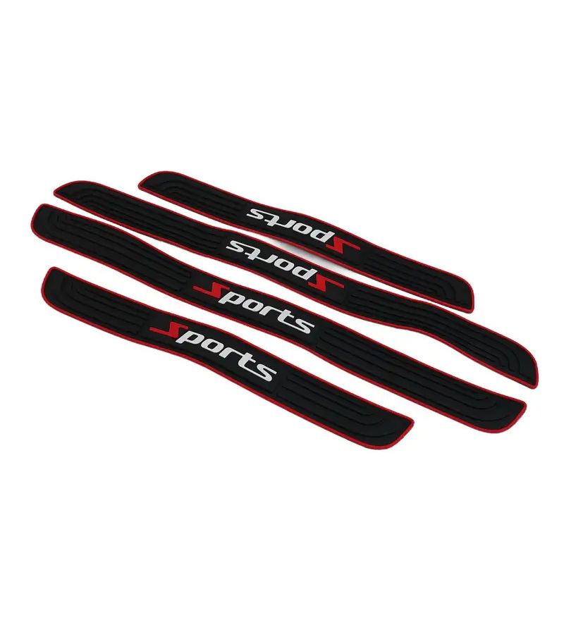 4pcs Car Door Sill Protector Black Scuff Plate Cover Sleek Waterproof Design Long Lasting - Image 4