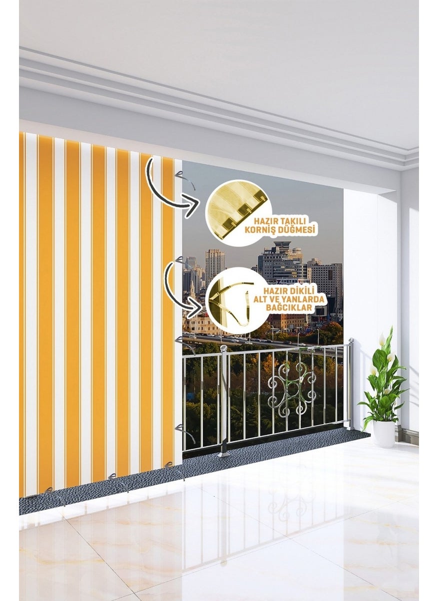AL-CA HOME 300 x 200 cm Yellow Colored Balcony Curtain  - Image 2