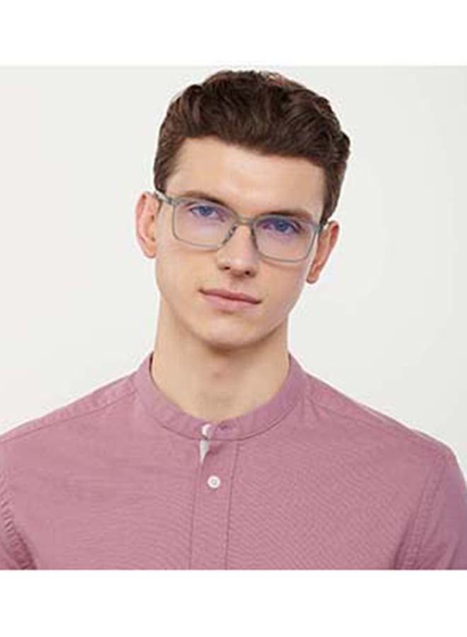 لينسكارت بلو نظارة طبية زيرو باور بإطار كامل مستطيل الشكل وعدسة مقاس 53 مم مضادة للوهج للحماية من التعرض للضوء الأزرق أثناء استخدام الكمبيوتر طراز LB E13737 للجنسين - Image 5