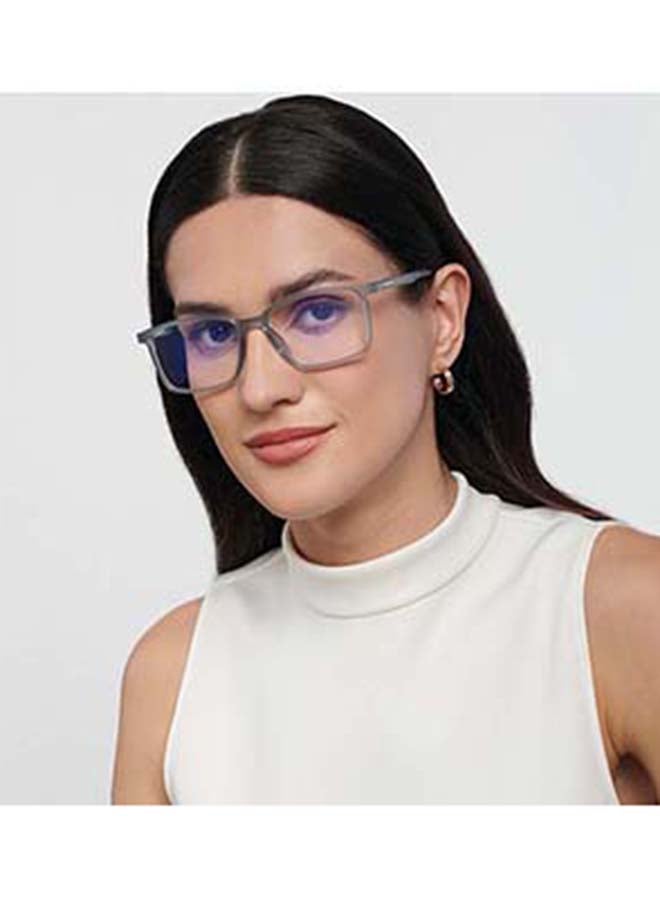 لينسكارت بلو نظارة طبية زيرو باور بإطار كامل مستطيل الشكل وعدسة مقاس 53 مم مضادة للوهج للحماية من التعرض للضوء الأزرق أثناء استخدام الكمبيوتر طراز LB E13737 للجنسين - Image 4