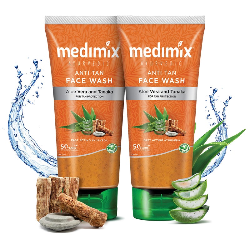 Medimix Ayurvedic Anti Tan Face Wash, 100ml (Pack of 2) - Image 1
