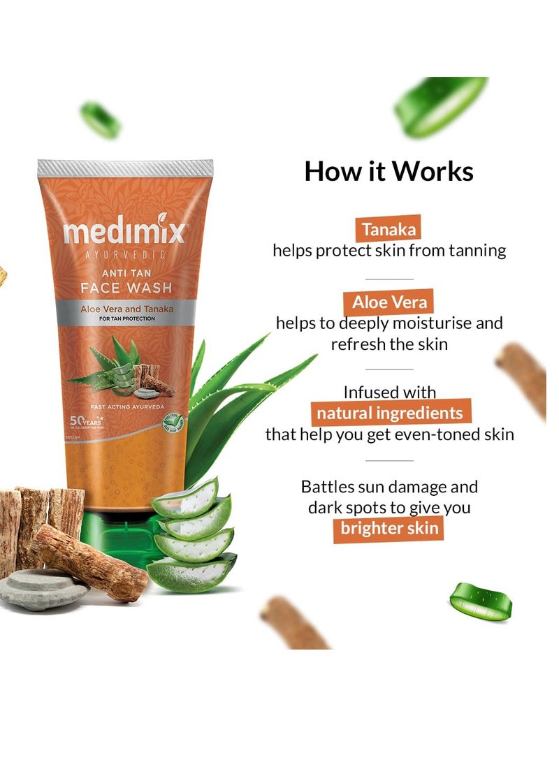Medimix Ayurvedic Anti Tan Face Wash, 100ml (Pack of 2) - Image 2