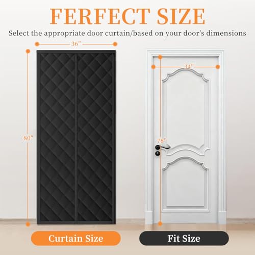 LCGOD Magnetic Thermal Curtain for Doors36 x 80 Insulated Winter Door CurtainFit for Sliding Glass DoorsBlocks Cold AirReduces NoiseRV Door CoverEnergy Saver - Image 3