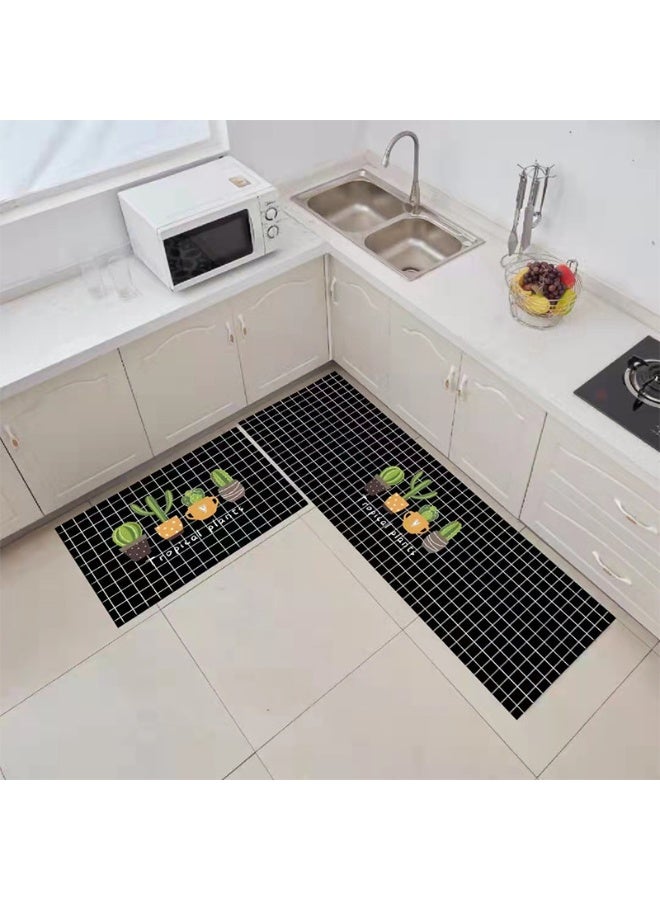 آنا سجادتان مزخرفتان بمقاس 40*60 سم و40*120 سم، مضادة للانزلاق، تمتص الزيت، مقاومة للأوساخ. - Image 2