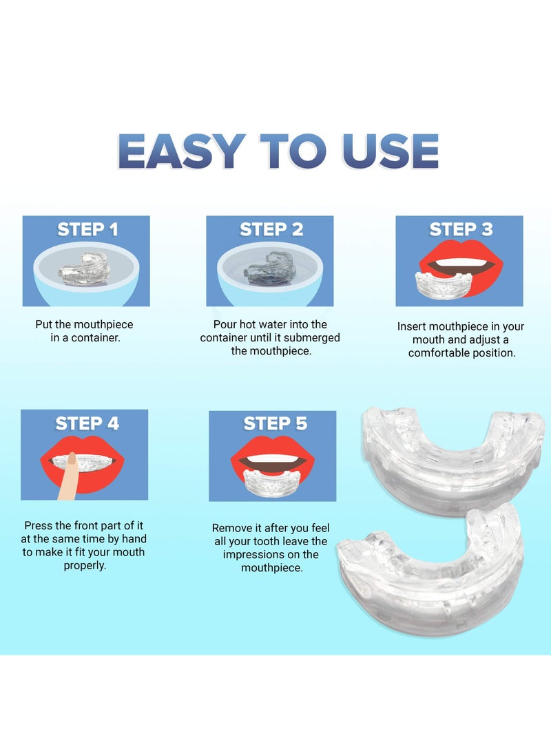 Excefore Anti Snoring Device, Helps Stop Snoring Anti Snoring Mouthpiece, Snoring Solution Sleeping Bite Guard, Comfortable and Adjustable Grinding Mouthpiece - Image 4