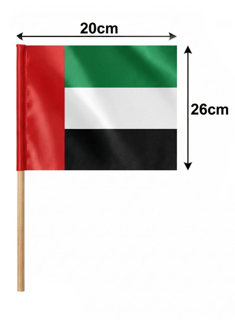 Trentor UAE National Flag 20x26 cm Medium Size - Premium Quality Outdoor & Indoor Flag with Stick - Image 1