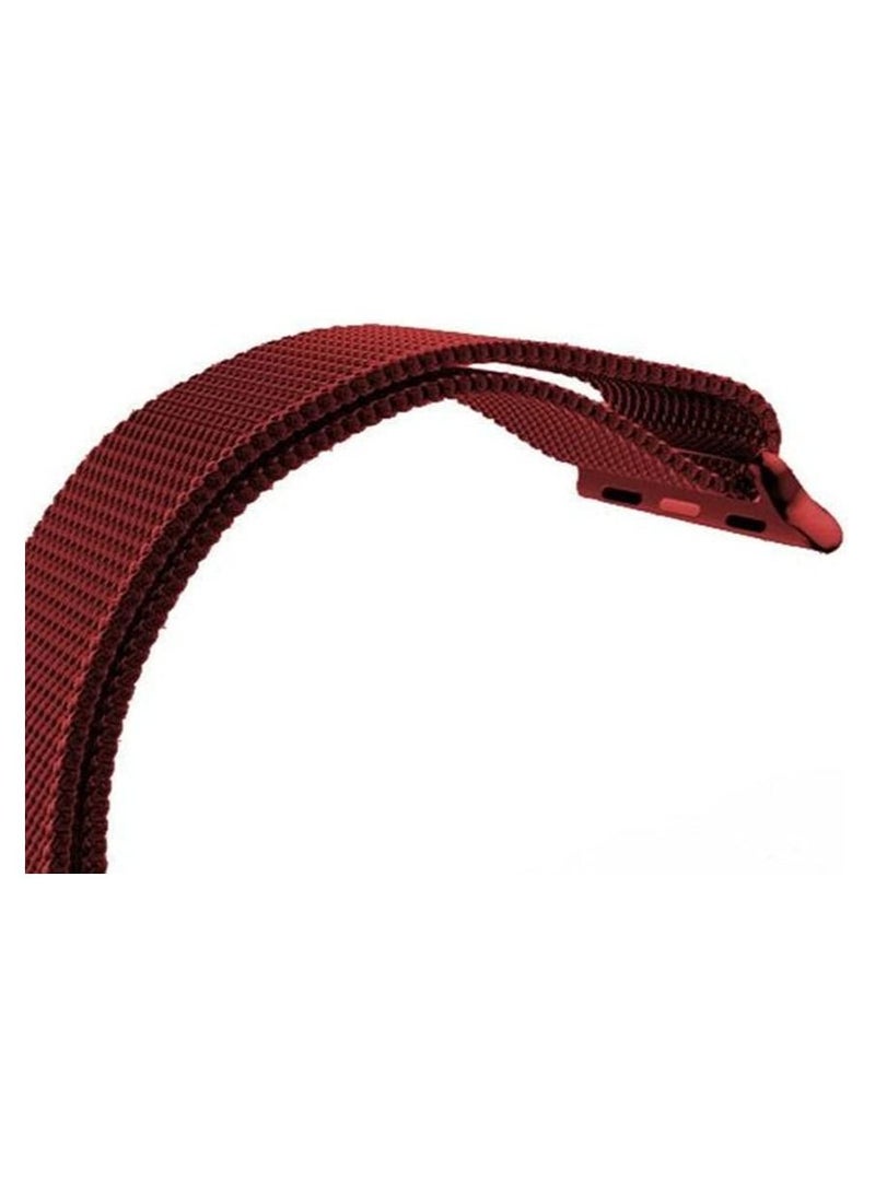 VITION Metal Magnetic Band for Apple Watch Milanese Loop 42mm 44mm 45mm, Stainless Steel Alloy Mesh Replacement Watch Strap for iWatch Series 7/SE/6/5/4/3/2/1 (Red) - Image 5