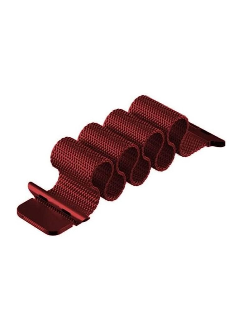 VITION Metal Magnetic Band for Apple Watch Milanese Loop 42mm 44mm 45mm, Stainless Steel Alloy Mesh Replacement Watch Strap for iWatch Series 7/SE/6/5/4/3/2/1 (Red) - Image 4