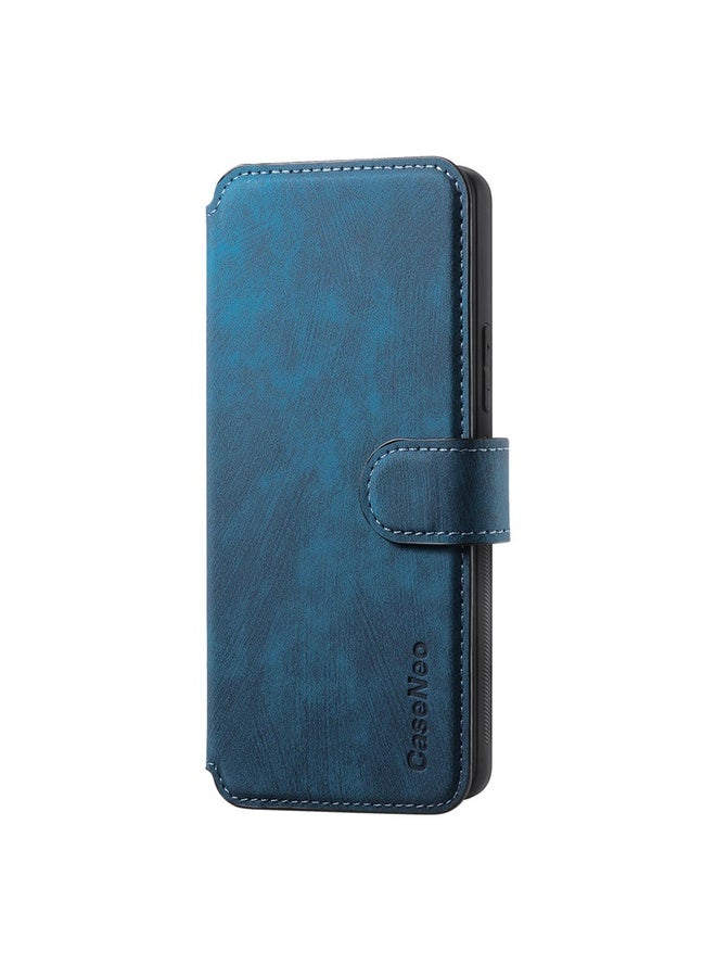 HuHa Case Cover For Samsung Galaxy A56 5G CaseNeo MagSafe RFID Anti-theft Retro Leather Phone Case(Blue) - Image 2