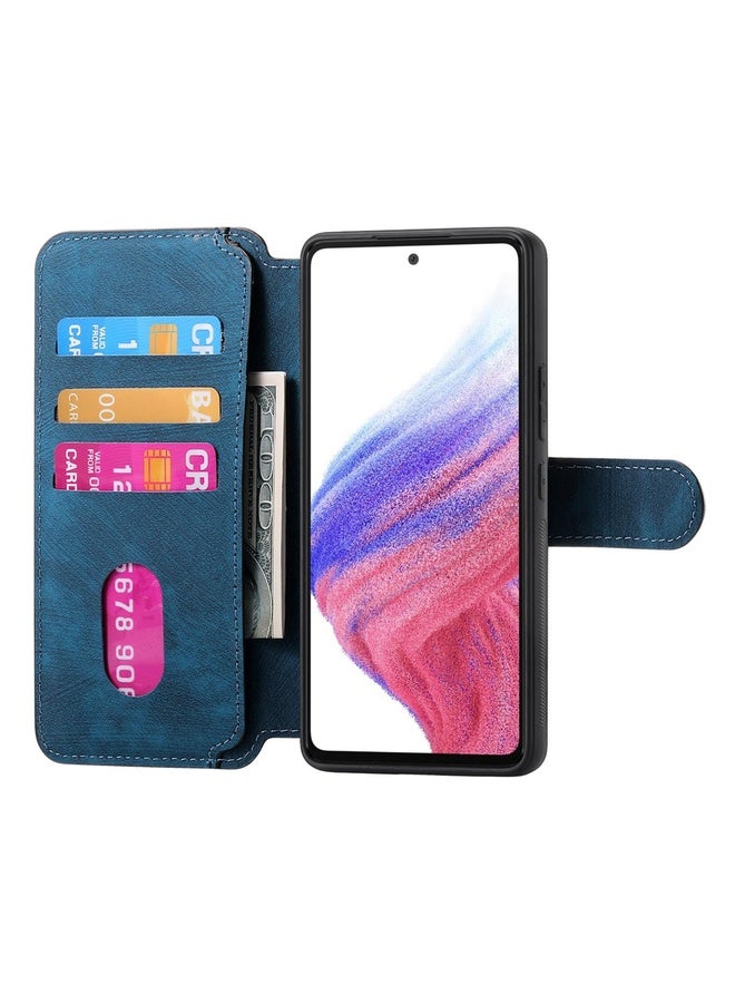 HuHa Case Cover For Samsung Galaxy A56 5G CaseNeo MagSafe RFID Anti-theft Retro Leather Phone Case(Blue) - Image 4