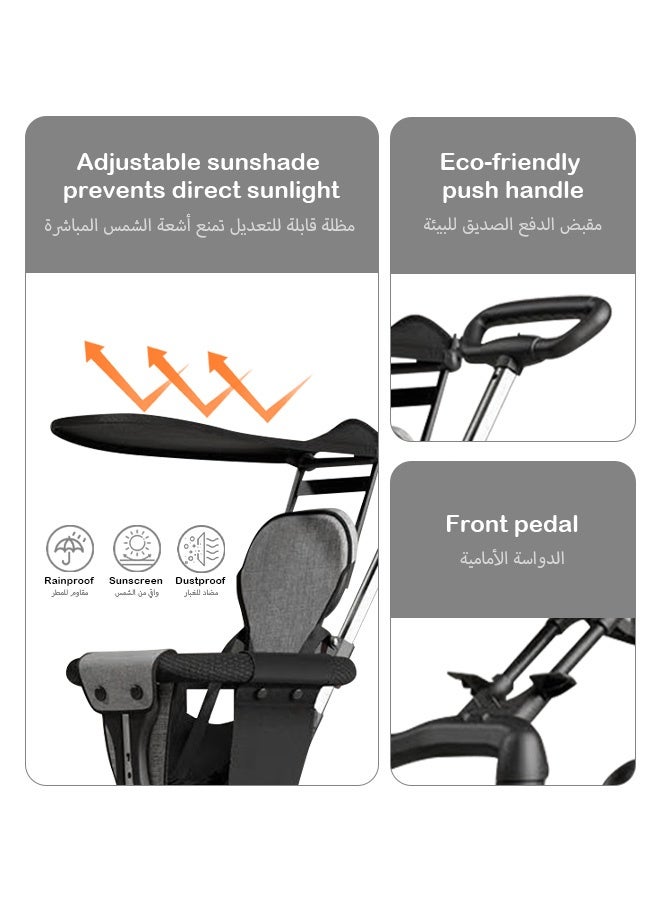 ​هايالكس​ عربة أطفال فردية قابلة للطي، عربة خفيفة الوزن مع مقعد دوار، عربة أطفال محمولة وقابلة للتعديل للسفر - Image 5