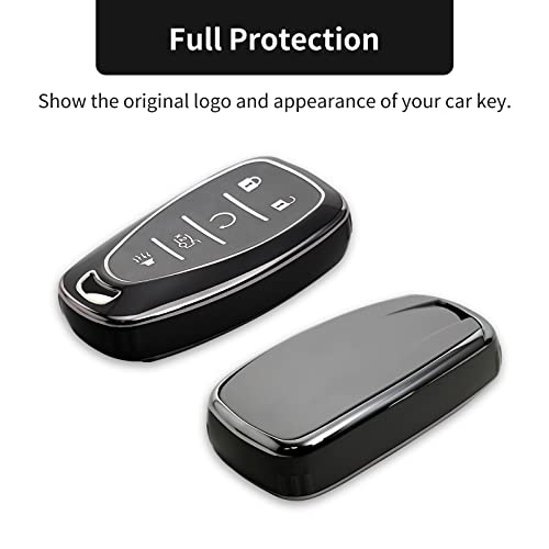 OFFCURVE for Chevy Key Fob Cover, Full Protection Car Key Fob Case for Chevrolet Malibu Equinox Camaro Cruze Tahoe Traverse Blazer Volt Bolt Smart Key Holder Car Accessories (4 Buttons, Black) - Image 3