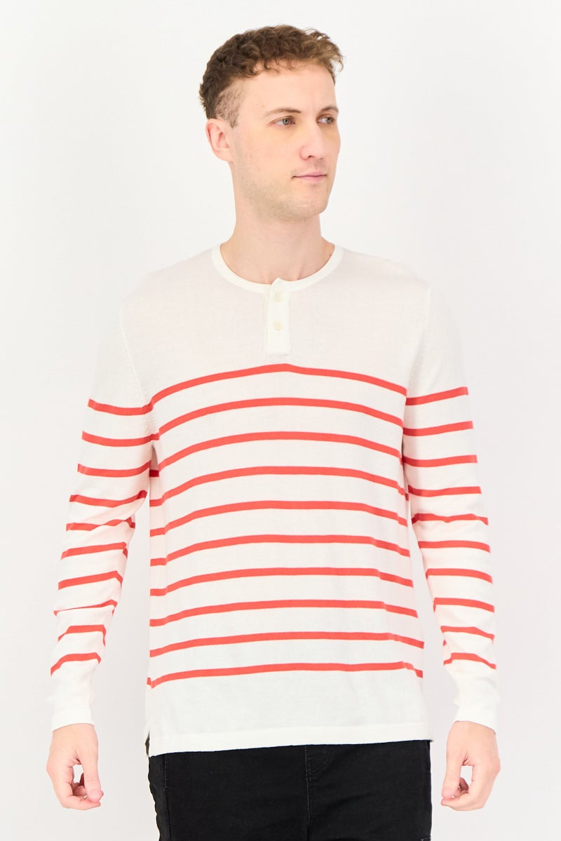 Celio Men Crew Neck Long Sleeve Stripe Sweatshirt, Multicolor - Image 1