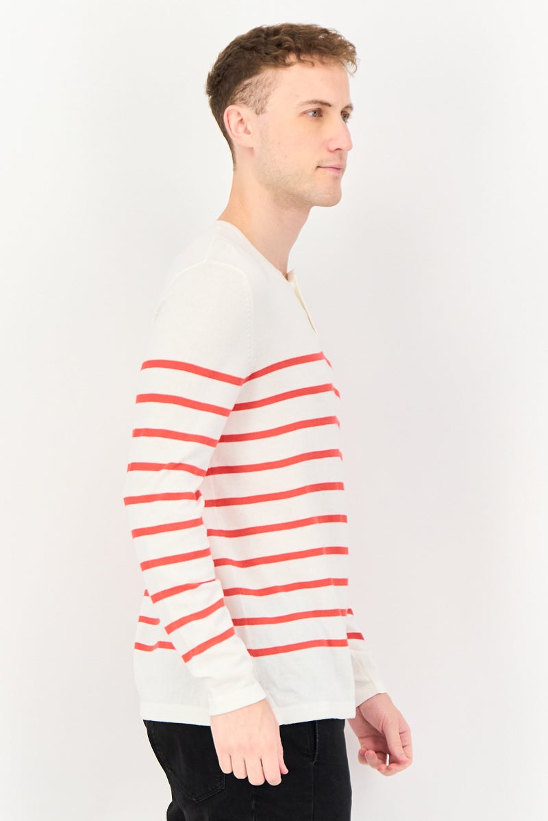 Celio Men Crew Neck Long Sleeve Stripe Sweatshirt, Multicolor - Image 2