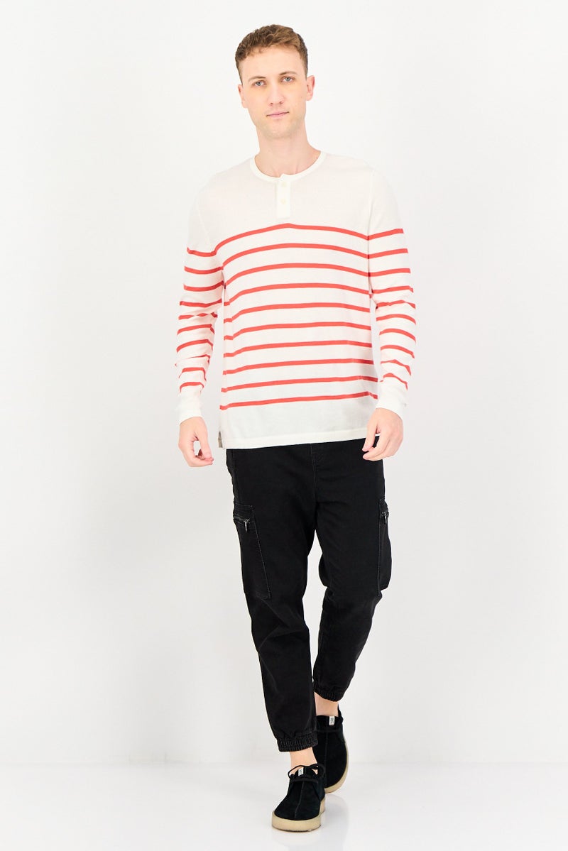 Celio Men Crew Neck Long Sleeve Stripe Sweatshirt, Multicolor - Image 4