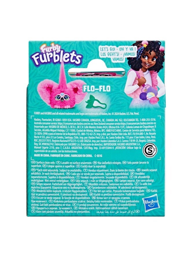Furby Furblets Flo-Flo Mini Flamingo Friend, Electronic Plush Toys for Girls & Boys, School Backpack Charms, 6+ - Image 3