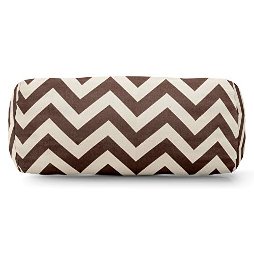 Majestic Home Majestic Home Goods Chocolate Chevron IndoorOutdoor Round Bolster Pillow 185 L x 8 W x 8 H