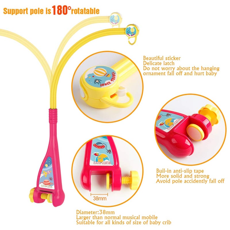 Mini Tudou Musical Baby Crib Mobile Toy with Lights and Music, Star Projector Function and Cartoon Rattles, Remote Control Musical Box with 108 Melodies, Toy for Newborn Sleep - Image 4