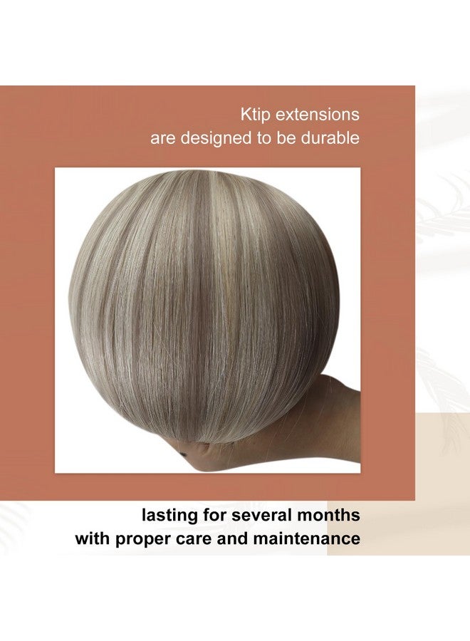 Full Shine Keratin Tip Hair Extensions Human Hair Color 18/613 Ash Blonde And Blonde Keratin Bond Human Hair Extensions 24 Inch Long Hair Extensions 50Gram Straight Natural Hair Extensions for Women - Image 5