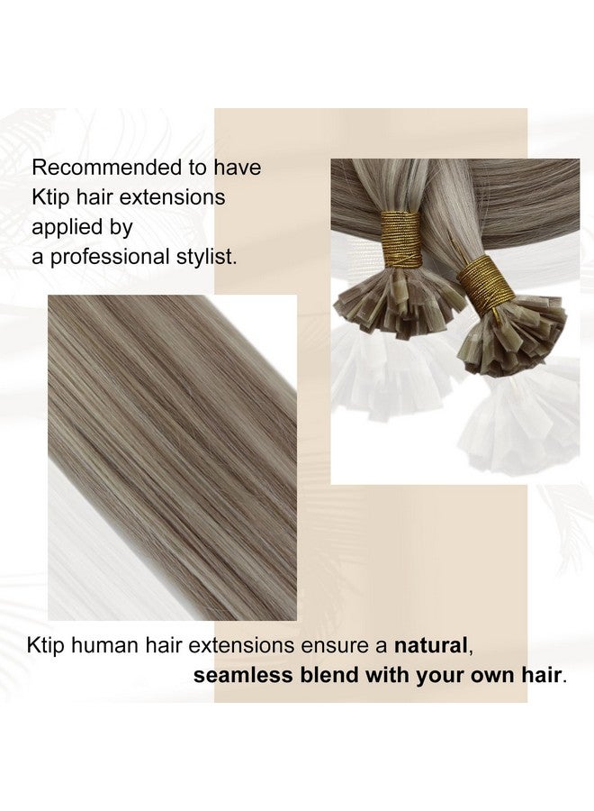 Full Shine Keratin Tip Hair Extensions Human Hair Color 18/613 Ash Blonde And Blonde Keratin Bond Human Hair Extensions 24 Inch Long Hair Extensions 50Gram Straight Natural Hair Extensions for Women - Image 2