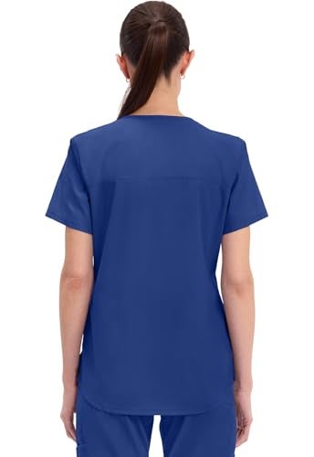 CHEROKEE Workwear Professionals Women Scrubs Top V-Neck WW665, M, Galaxy Blue - Image 5