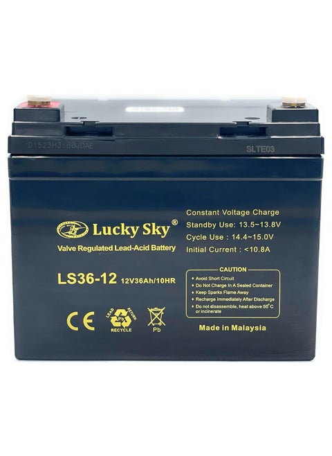 Lucky Sky 12V 36Ah High-Performance Rechargeable Sealed Lead Acid Battery is a reliable and long-lasting power source for a wide range of applications.