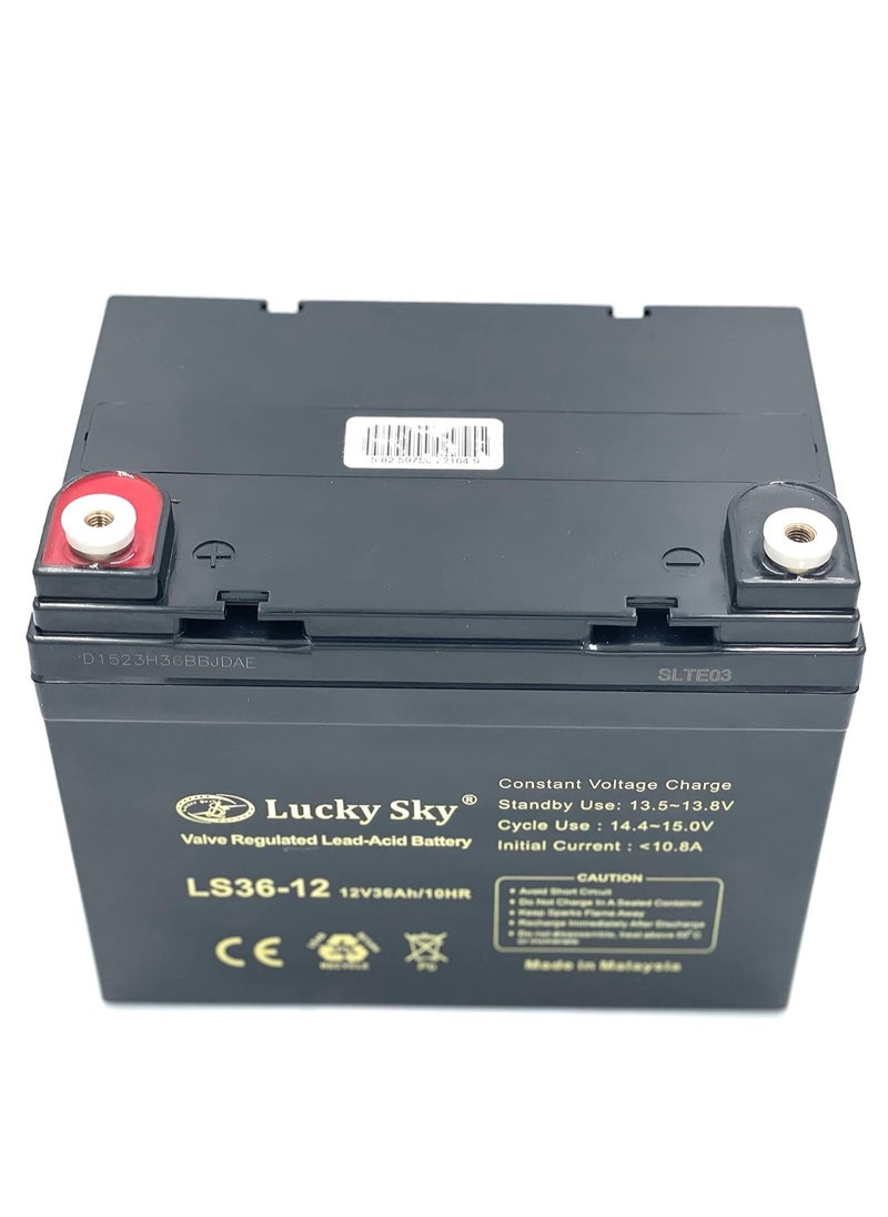 Lucky Sky 12V 36Ah High-Performance Rechargeable Sealed Lead Acid Battery is a reliable and long-lasting power source for a wide range of applications.