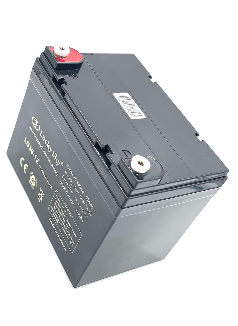 Lucky Sky 12V 36Ah High-Performance Rechargeable Sealed Lead Acid Battery is a reliable and long-lasting power source for a wide range of applications.
