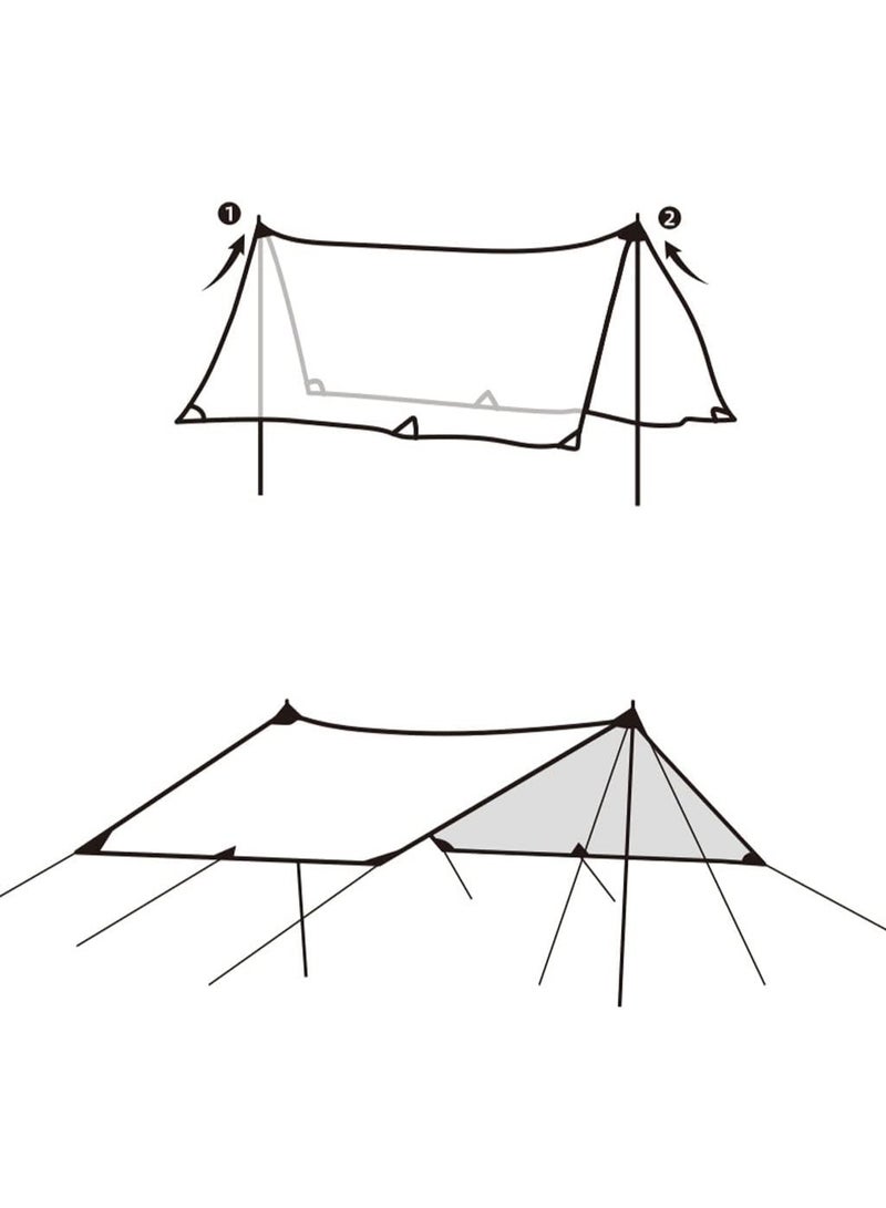 راكسوم خيمة تخييم مع أعمدة - خيمة أرجوحة مقاومة للمطر مع أعمدة 500 سم × 300 سم - خيمة تخييم مقاومة للماء وواقية من الشمس للاستخدام في الهواء الطلق والسفر والمظلات والمطر والأرجوحة - Image 2