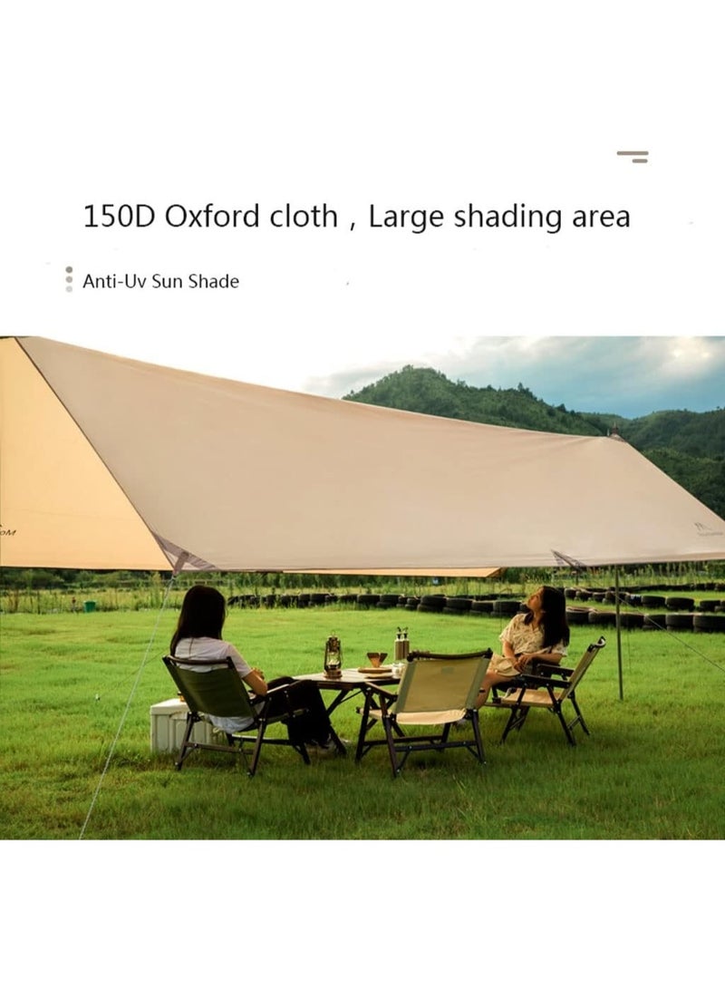راكسوم خيمة تخييم مع أعمدة - خيمة أرجوحة مقاومة للمطر مع أعمدة 500 سم × 300 سم - خيمة تخييم مقاومة للماء وواقية من الشمس للاستخدام في الهواء الطلق والسفر والمظلات والمطر والأرجوحة - Image 3