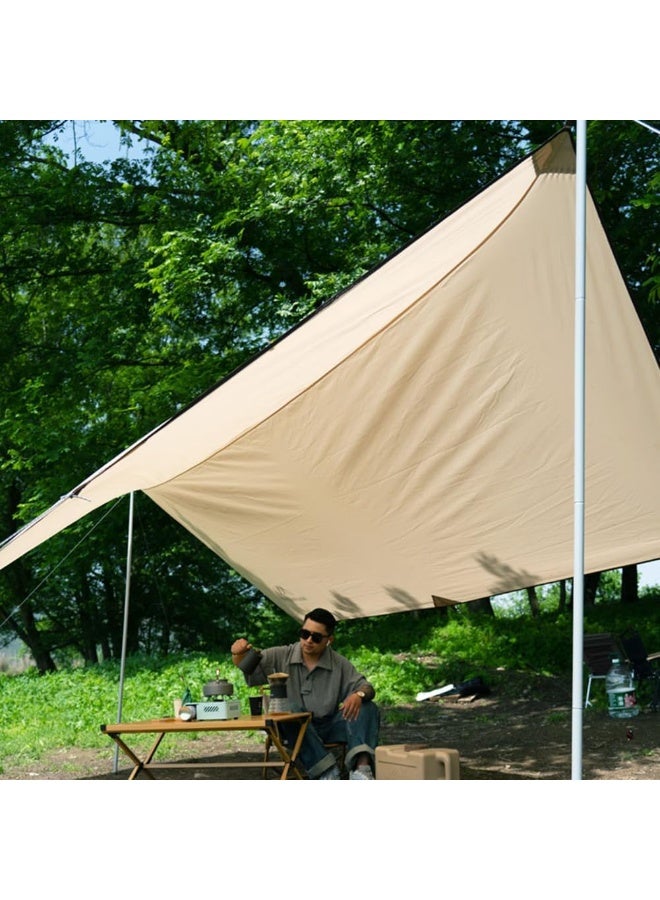 راكسوم خيمة تخييم مع أعمدة - خيمة أرجوحة مقاومة للمطر مع أعمدة 500 سم × 300 سم - خيمة تخييم مقاومة للماء وواقية من الشمس للاستخدام في الهواء الطلق والسفر والمظلات والمطر والأرجوحة - Image 4