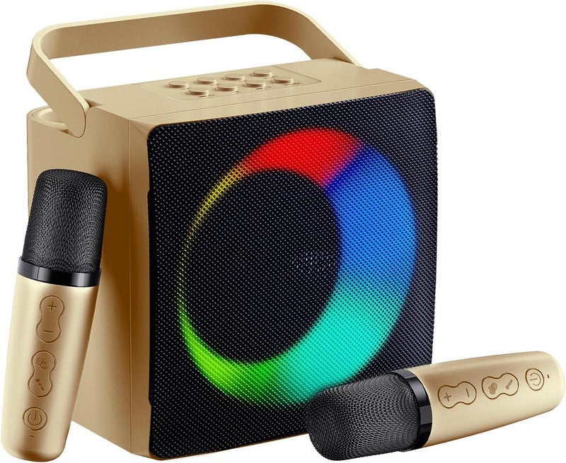 Smart Berry Kids Bluetooth Karaoke Speaker System with 2 Wireless Mics  Portable LED Karaoke Machine for Fun Parties & Events - Image 1