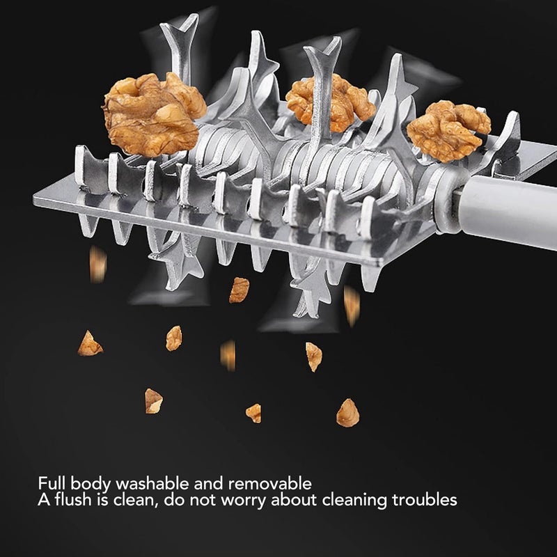 GLOGLOW Food Crusher, Nut Grinder with Stainless Steel Blades, Manual Nut Chopper for Grinding Nuts, Seeds, Spices, Herbs, Ideal for Kitchen, Camping, Prepping - Image 5