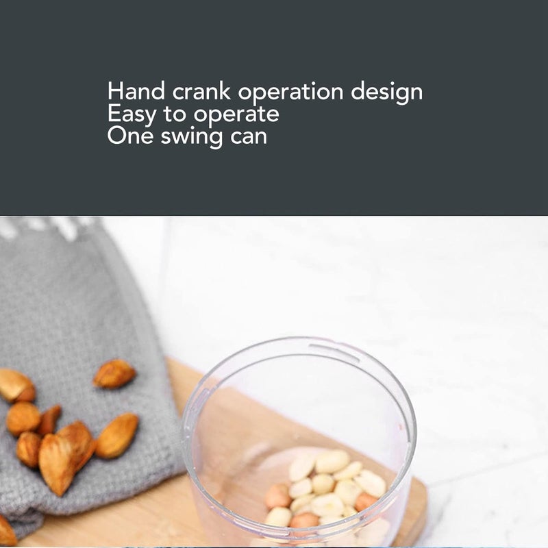 GLOGLOW Food Crusher, Nut Grinder with Stainless Steel Blades, Manual Nut Chopper for Grinding Nuts, Seeds, Spices, Herbs, Ideal for Kitchen, Camping, Prepping - Image 4