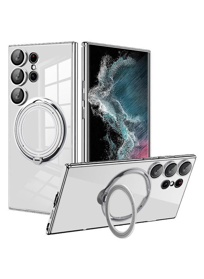 اس-توب جراب لهاتف Samsung Galaxy S22 Ultra مطلي بالكهرباء مع حامل MagSafe يدور 360 درجة ومضاد للصدمات - Image 1