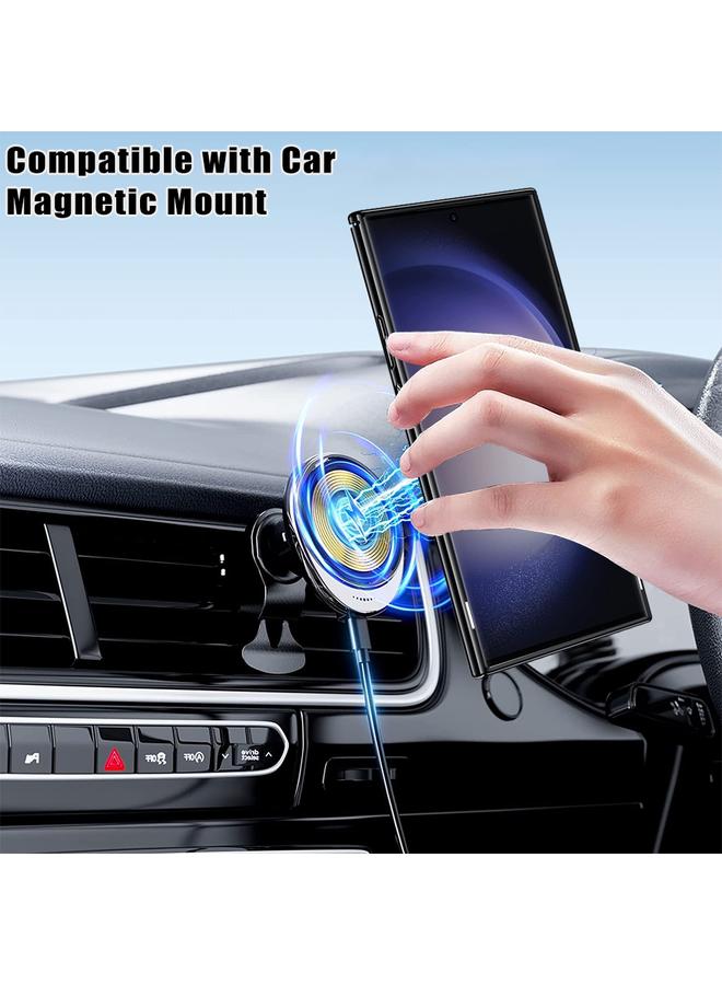 اس-توب جراب لهاتف Samsung Galaxy S22 Ultra مطلي بالكهرباء مع حامل MagSafe يدور 360 درجة ومضاد للصدمات - Image 3