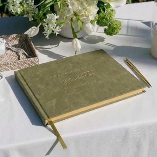 ZICOTO Beautiful Wedding Guest Book for Your Wedding Reception Simply Elegant Velvet Guestbook to Sign in and Add Polaroid Photos The Perfect Bridal Shower Guest Book for The Special Day - Image 3
