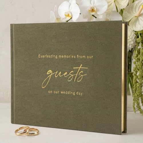 ZICOTO Beautiful Wedding Guest Book for Your Wedding Reception Simply Elegant Velvet Guestbook to Sign in and Add Polaroid Photos The Perfect Bridal Shower Guest Book for The Special Day - Image 1