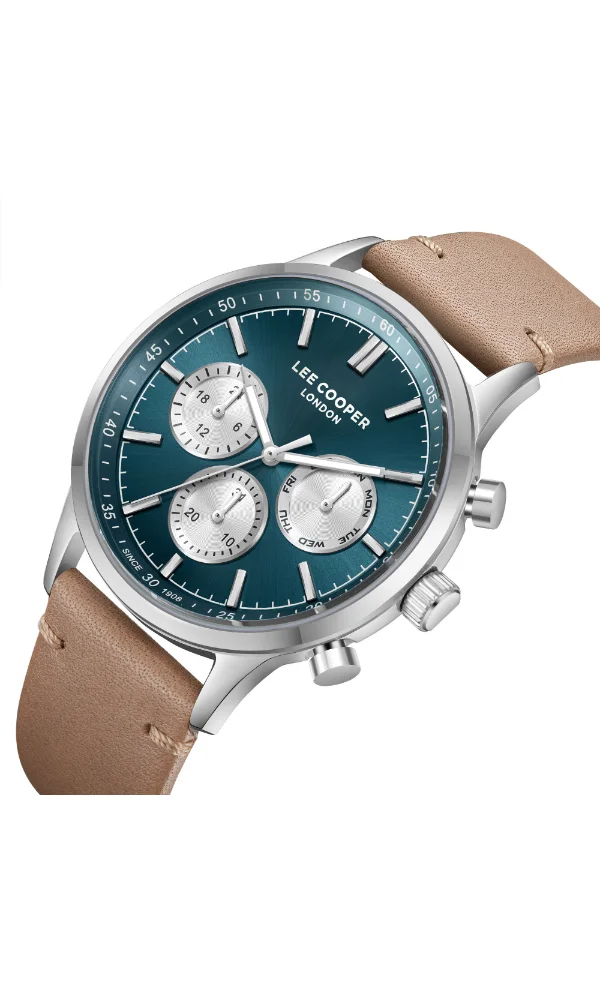 Lee Cooper Men's Leather Multi Function Watch LC08001.371 - 43.5 mm