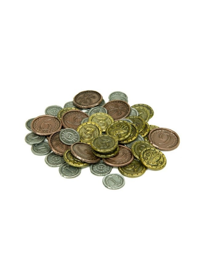 The Broken Token Prop Coins - Wondrous Metal Replica Coins for 7 Wonders, Pack of 57 - Fantasy Novelty and Replica Coins - Image 1