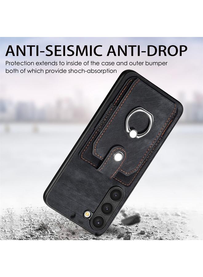 S-TOP Case For Samsung Galaxy S20+ Retro Skin-feel Ring Card Wallet Phone Case - Image 3