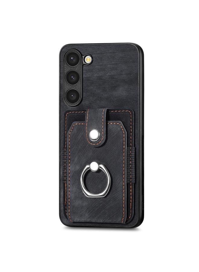 S-TOP Case For Samsung Galaxy S20+ Retro Skin-feel Ring Card Wallet Phone Case - Image 2