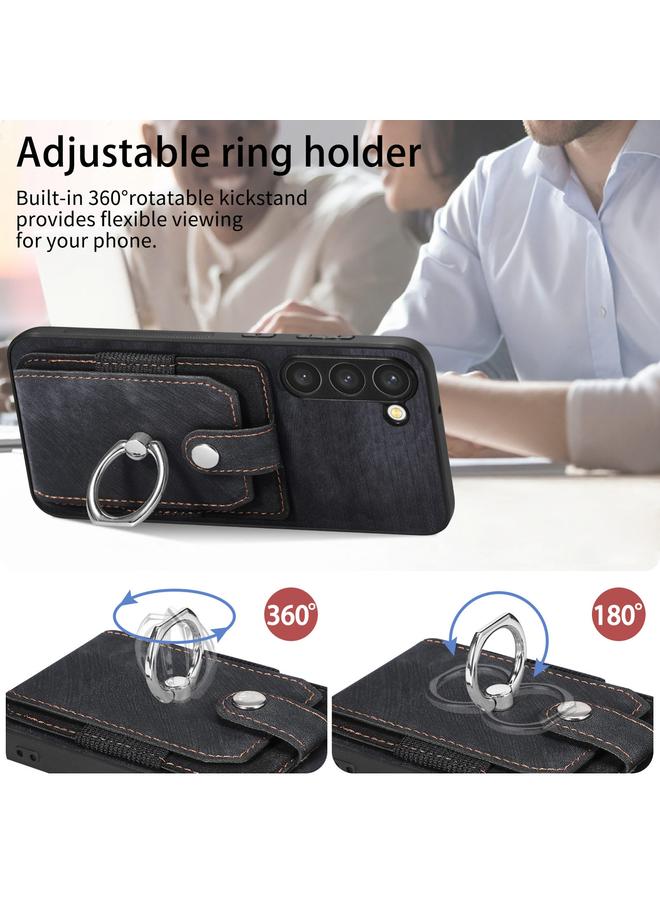 S-TOP Case For Samsung Galaxy S20+ Retro Skin-feel Ring Card Wallet Phone Case - Image 5