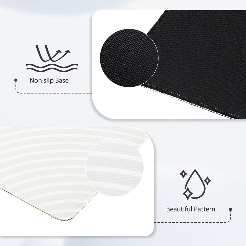 iCasso Big Desk Pad, XXL Extended Gaming Mouse Pad, Large Mouse Pad for Desk Rubber Base Mousepad with Stitched Edges, Keyboard Mouse Mat for Work, Game, Office, Home, Lines - Image 3