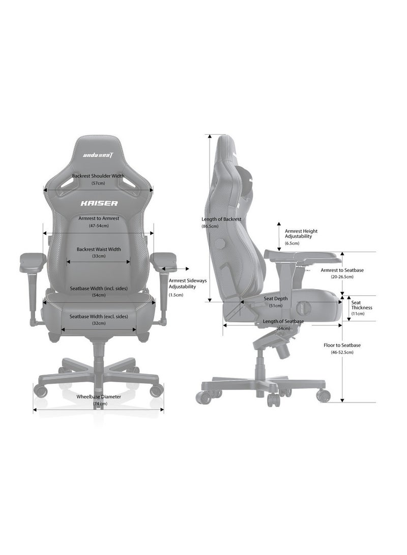 أندا سيت AndaSeat Kaiser 4 Series, XL, Premium PVC Leather, Elegant Black | AD12YDDC-XLL-20-B-PV/C  - Image 5