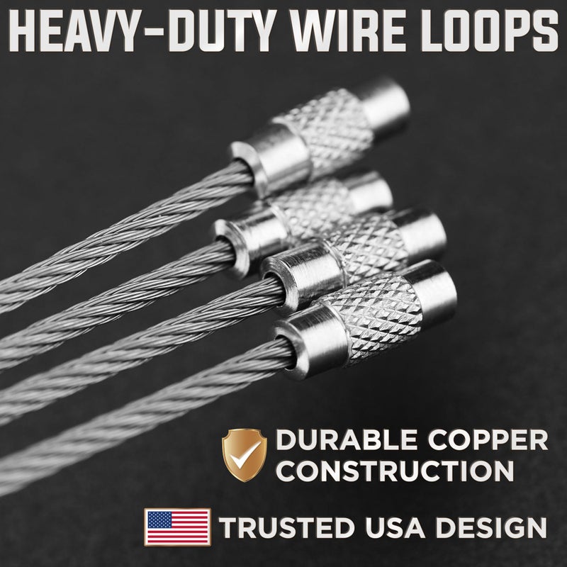 BlueCosto - Wire Keychain Cable - 10 PK, 6.7â€ / 17cm - 2mm Thick Stainless Steel Keyring Wire Loops - Secure Screw Lock for Hanging Luggage Tags & Organizing Keys - Image 5