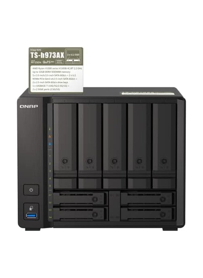 QNAP TS-h973AX-8G 9-Bay QuTS Hero NAS with 10GbE/2.5GbE Connectivity  - Image 1